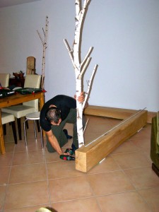 DIY tree room divider