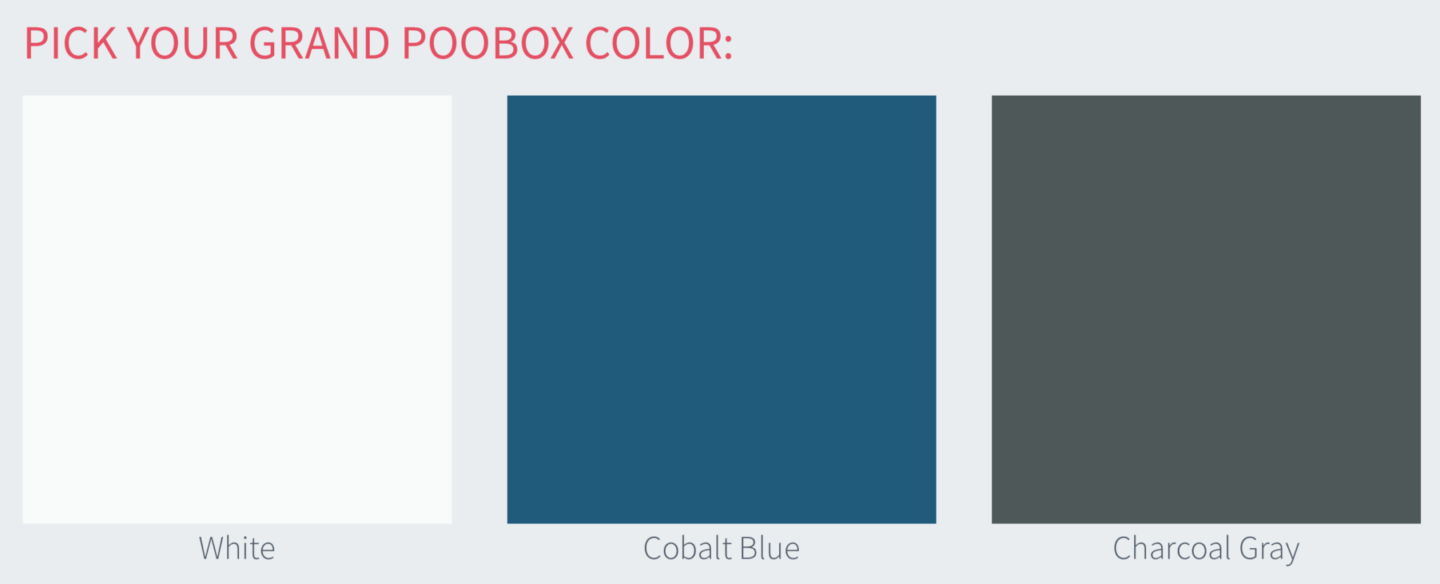 Grand PooBox Litter Box colors